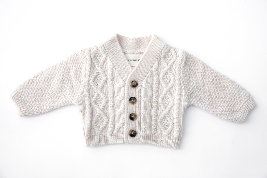 Merino Classic Cable Knit Merino Wool Cardigan