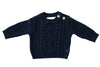 OUTLET Midnight Classic Cable Knit Merino Wool Jumper - The Woolly Brand