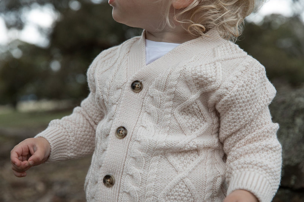 Merino Classic Cable Knit Merino Wool Cardigan - The Woolly Brand