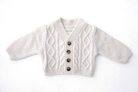 Merino Classic Cable Knit Merino Wool Cardigan - The Woolly Brand