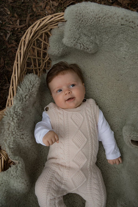 Merino Classic Cable Knit Merino Wool Overalls - The Woolly Brand