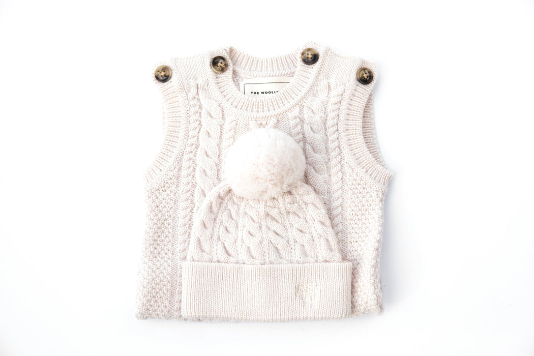 Merino Classic Cable Knit Overalls-Beanie BUNDLE - The Woolly Brand