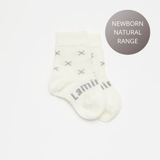 Merino Wool Crew Socks for Babies in Fox Cross - The Woolly Brand