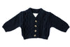 Midnight Classic Cable Knit Merino Wool Cardigan - The Woolly Brand