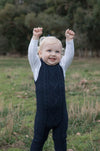 Midnight Classic Cable Knit Merino Wool Overalls - The Woolly Brand