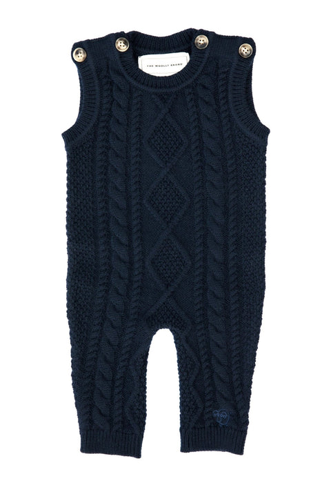 Midnight Classic Cable Knit Merino Wool Overalls - The Woolly Brand
