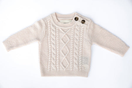 OUTLET Merino Classic Cable Knit Merino Wool Jumper - The Woolly Brand