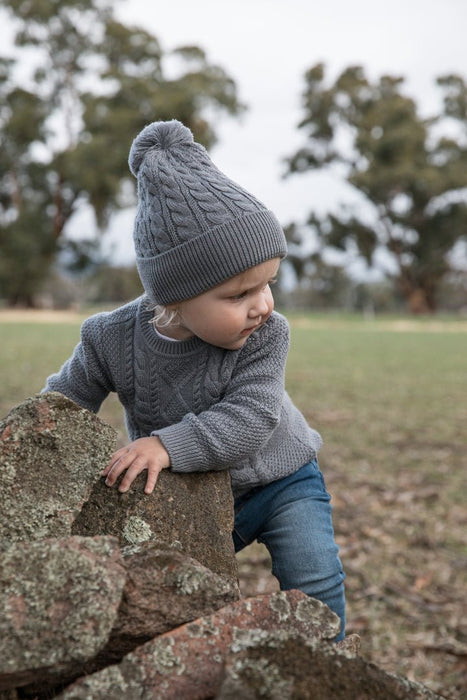 Storm Classic Cable Knit Beanie - The Woolly Brand