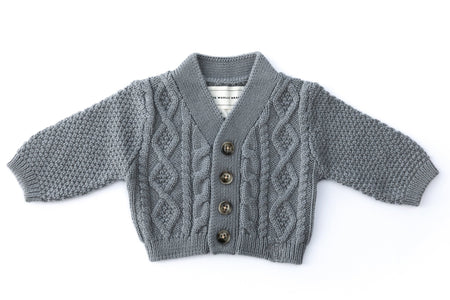 Storm Classic Cable Knit Merino Wool Cardigan - The Woolly Brand