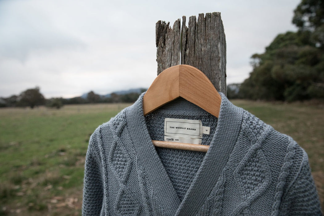 Storm Classic Cable Knit Merino Wool Cardigan - The Woolly Brand