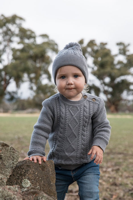 Storm Classic Cable Knit Merino Wool Jumper - The Woolly Brand