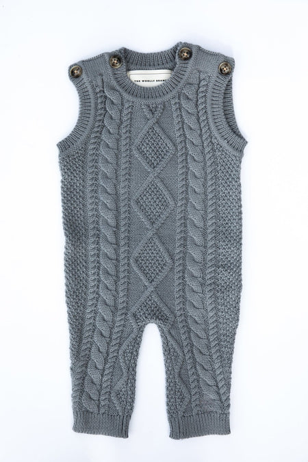 Storm Classic Cable Knit Merino Wool Overalls - The Woolly Brand